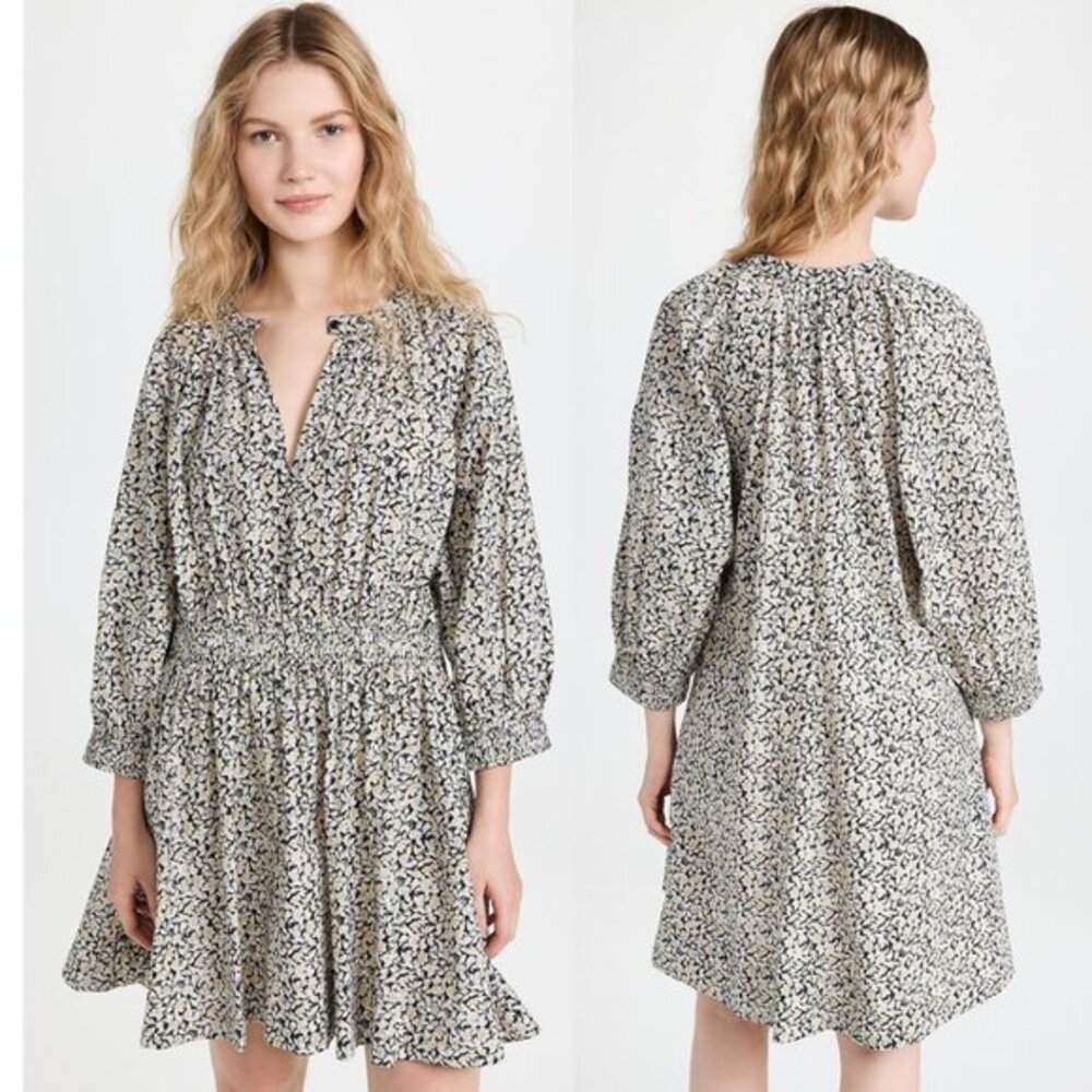 Apiece Apart Women's Cobano Floral‎ Long Sleeve Mini Dress Size Small